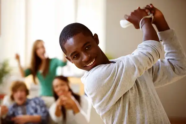 kid playing active video games